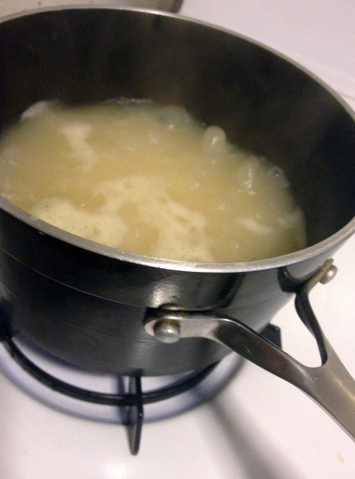 boiling chicken stock for risotto