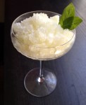 coupe glass with granita