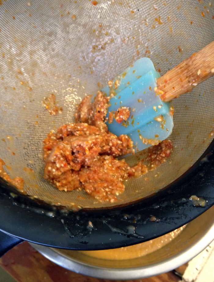 after straining gazpacho