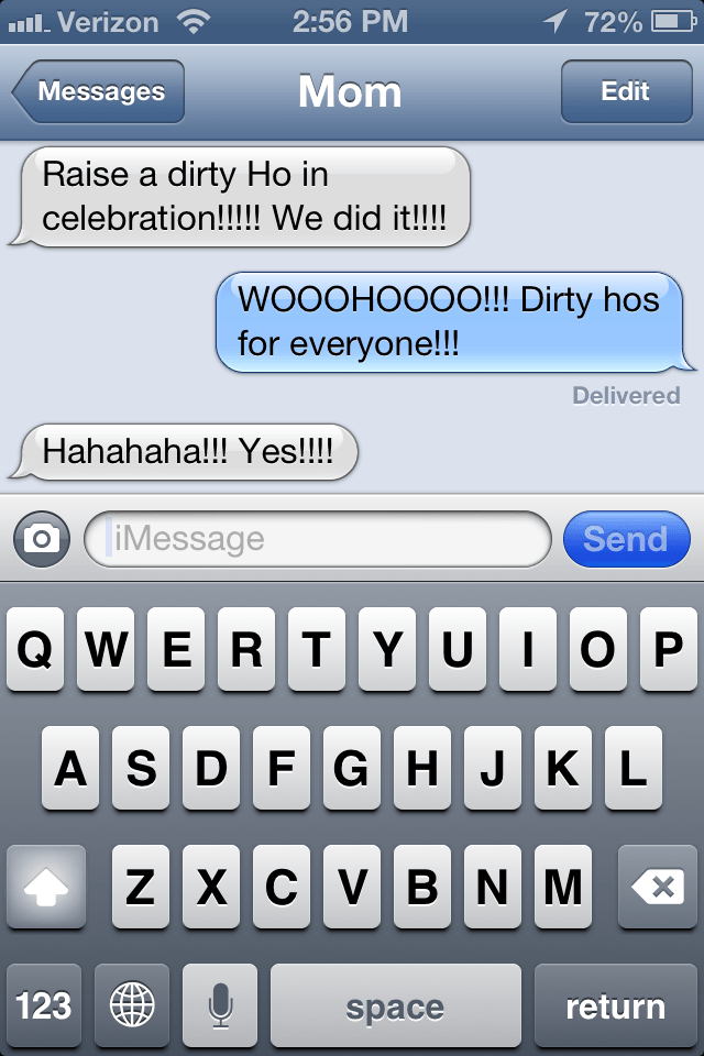 dirty ho text from mom