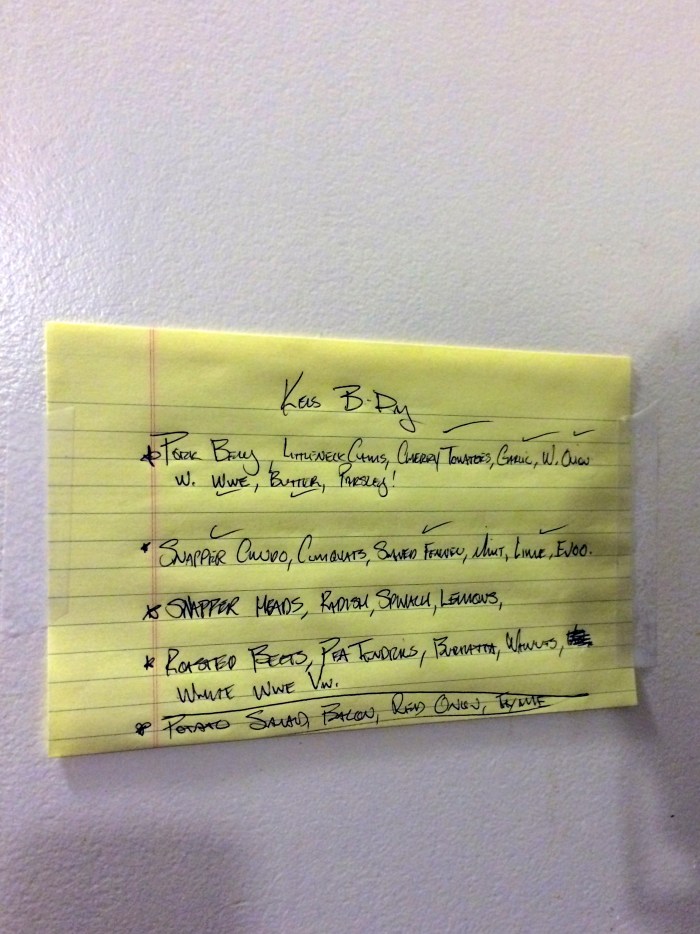 kels birthday dinner